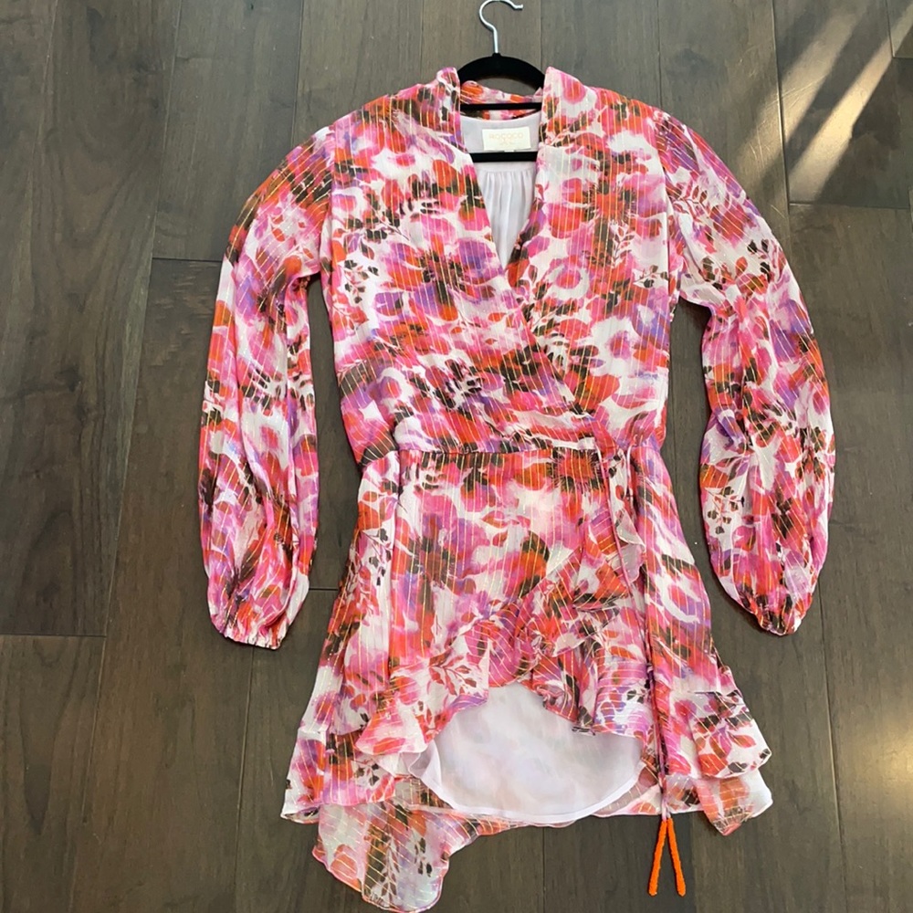 Rococo Sand pink patterned tinsel dress worn once